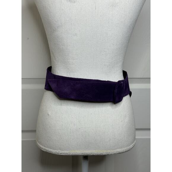 Salena\'s Collection Purple Suede Jeweled Belt Buckle Maximalist Glam Vtg 1988 main image 7
